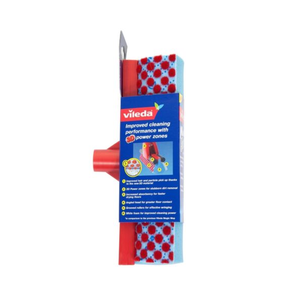 Vileda Magic Mop Refill 3 Action Angled – Super Absorbent Sponge Head for Deep Floor Cleaning