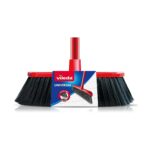 Vileda Universal Broom Brush Set – Unflagged Bristle for Heavy-Duty Cleaning (Red & Black)