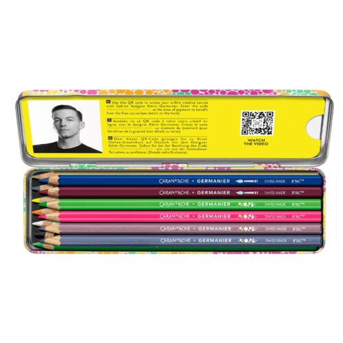 Caran d'Ache Kévin Germanier 13 Colour Pencil Set Special Edition Holographic Case + Free Online Class 10 Caran d’Ache Kévin Germanier 13 Colour Pencil Set Special Edition Holographic Case + Free Online Class