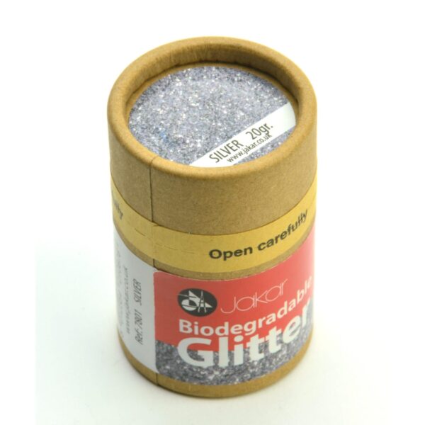 7801 Jakar Silver Biodegradable Fine Glitter 20g – Eco-Friendly, Non-Toxic & Plastic-Free (1/128″ – 0.2mm)
