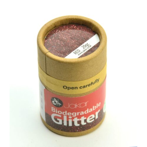Jakar Red Biodegradable Fine Glitter 20g – Eco-Friendly, Non-Toxic & Plastic-Free (1/128″ – 0.2mm)