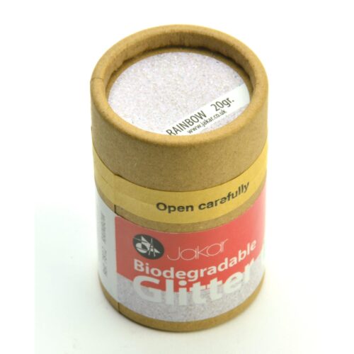Jakar Rainbow White Biodegradable Fine Glitter 20g – Eco-Friendly, Non-Toxic & Plastic-Free (1/128″ – 0.2mm)