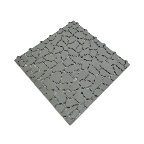 Tiletastic Grey Pebble Effect Interlocking Garden Patio Floor Tiles – 29cm x 29cm x 0.13cm, Easy-Lock, Durable Outdoor Flooring