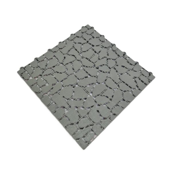 DIY-PBL-GRY Tiletastic Grey Pebble Effect Interlocking Garden Patio Floor Tiles – 29cm x 29cm x 0.13cm, Easy-Lock, Durable Outdoor Flooring