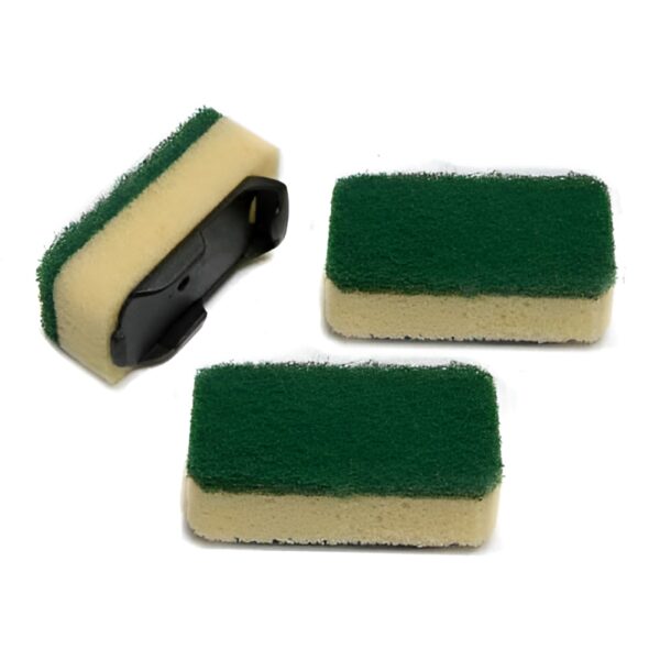 Dishmatic Essentials Bonus Pack – Fillable Handle + 6 General-Purpose Antibacterial Sponge Refills (Green) 1 Dishmatic General Purpose Refill Sponge Heads (3 Pack, Green) – Heavy-Duty & Antibacterial Cleaning