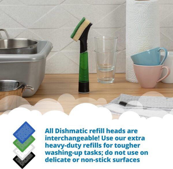 Dishmatic Extra Heavy Duty Refill Sponge Heads (3 Pack, Black) – Abrasive & Antibacterial Cleaning 1 Dishmatic Extra Heavy Duty Refill Sponge Heads (3 Pack, Black) – Abrasive & Antibacterial Cleaning