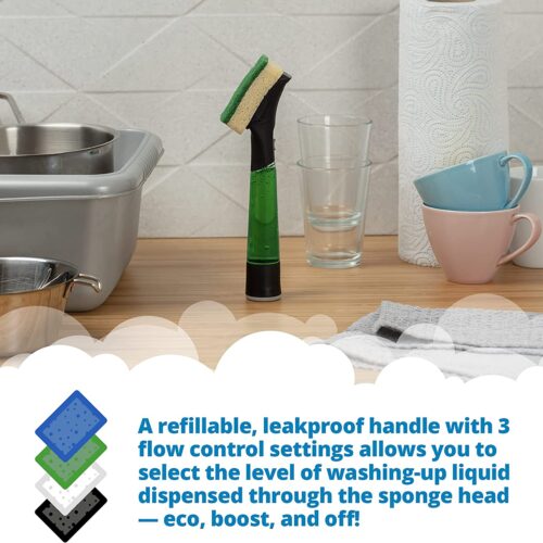 Dishmatic I-Stand Fillable Washing-Up Handle with Black Sponge – Ergonomic Grip & Soap Dispensing for Heavy-Duty Kitchen Cleaning 16 Dishmatic I-Stand Fillable Washing-Up Handle with Black Sponge – Ergonomic Grip & Soap Dispensing for Heavy-Duty Kitchen Cleaning