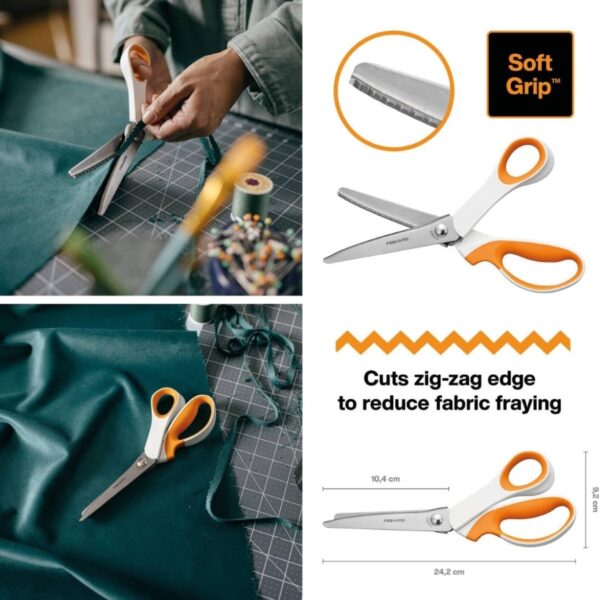 Fiskars Soft Grip Pinking Shears – 24cm Premium Stainless Steel, Ergonomic Comfort 3 FSK 8032 4