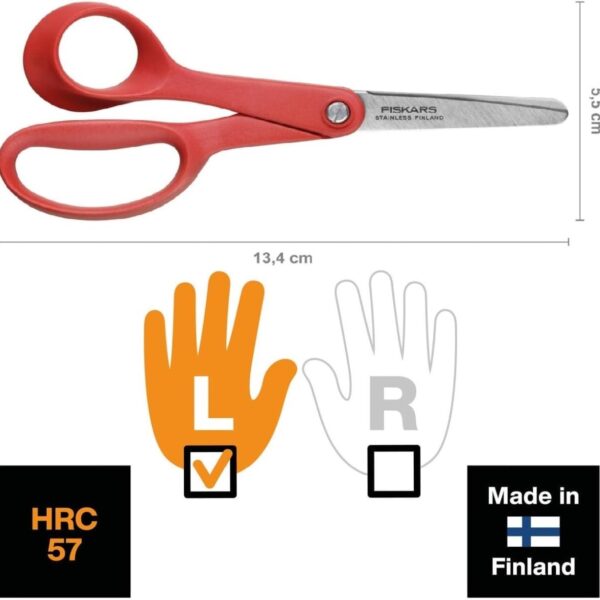 Fiskars Classic Left-Handed Children’s Scissors – 13cm Safe & Ergonomic Cutting Tool 10 FSK 9344 11