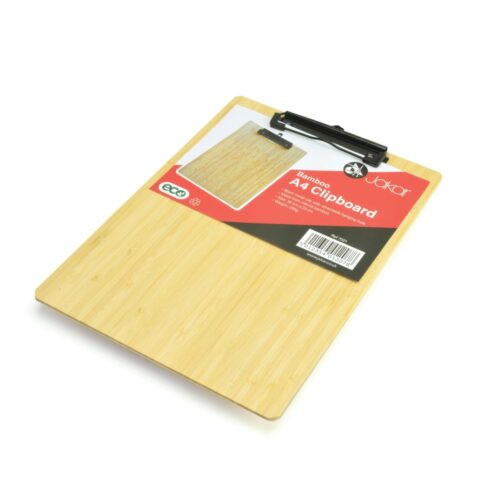 Jakar Lightweight A4 Natural Bamboo Clipboard with Black Metal Clip – Eco-Friendly & Recyclable (32cm x 23cm)