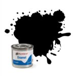 Humbrol No.33 Matt Black Enamel Paint – 14ml Tin for Model Kits, Miniatures & Craft Projects