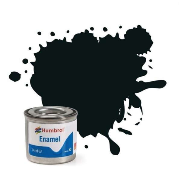 Humbrol No.91 Matt Black Green Enamel Paint – 14ml Tin for Model Kits, Miniatures & Craft Projects