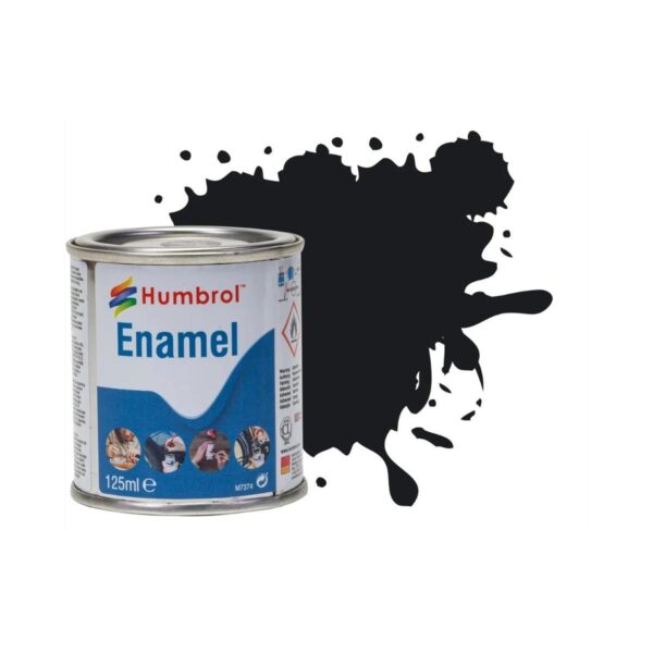 AW0021 Humbrol No.21 Gloss Black Enamel Paint – 125ml Tin for Model Kits, Miniatures & Craft Projects