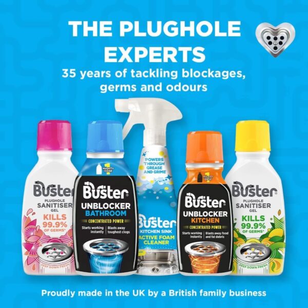 Buster Plughole Clean & Fresh Eucalyptus Foaming Granules 300g – Deep-Clean Drain Freshener for Sinks & Drains 6 Buster Plughole Clean & Fresh Eucalyptus Foaming Granules 300g – Deep-Clean Drain Freshener for Sinks & Drains