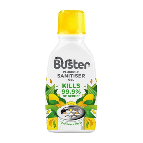 Buster Plughole Citrus Active Gel Sanitiser 300ml – Deep-Cleaning, Fresh Citrus Drain Odour Remover