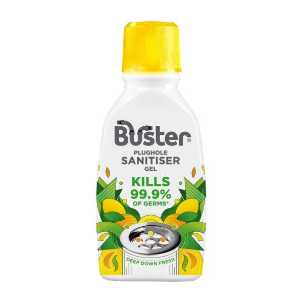 BST-1228 Buster Plughole Citrus Active Gel Sanitiser 300ml – Deep-Cleaning, Fresh Citrus Drain Odour Remover