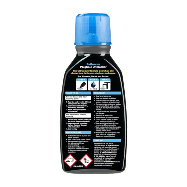 Buster Bathroom Plughole Unblocker 300ml – Fast, Powerful Drain Cleaner for Hair & Soap Clogs