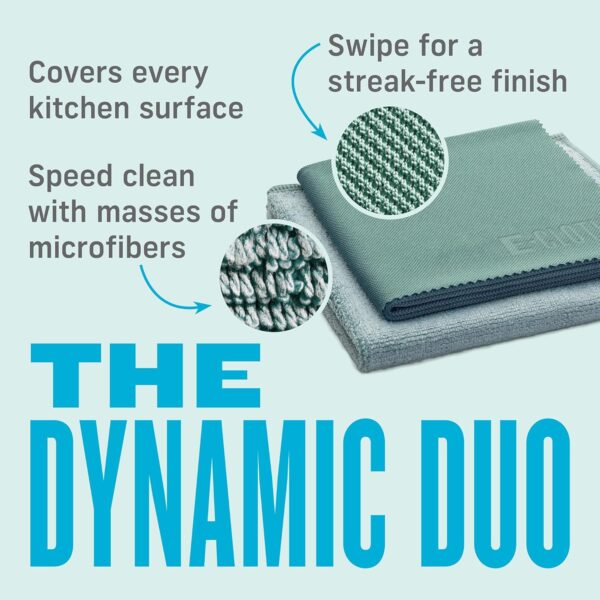 E-Cloth Kitchen Cloths – 2 Pack Microfibre for Deep Cleaning & Polishing – Reusable & Machine Washable