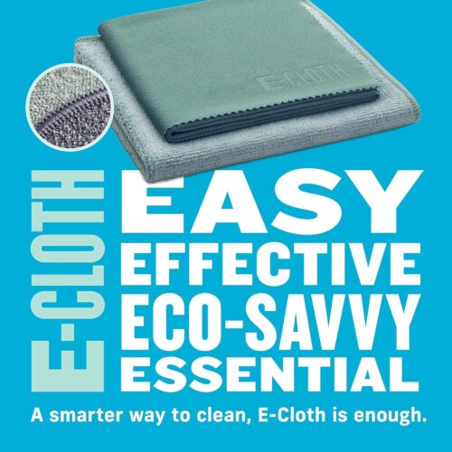 E-Cloth Kitchen Cloths – 2 Pack Microfibre for Deep Cleaning & Polishing – Reusable & Machine Washable