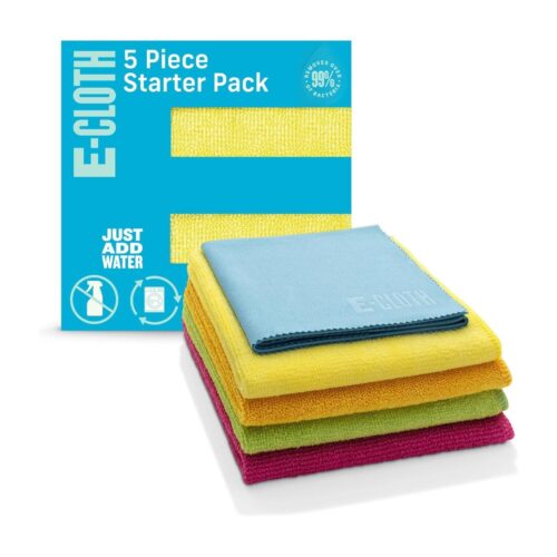 E-Cloth Starter Pack – 5 Microfibre Cloths for Multi-Purpose Cleaning – Chemical-Free & Reusable