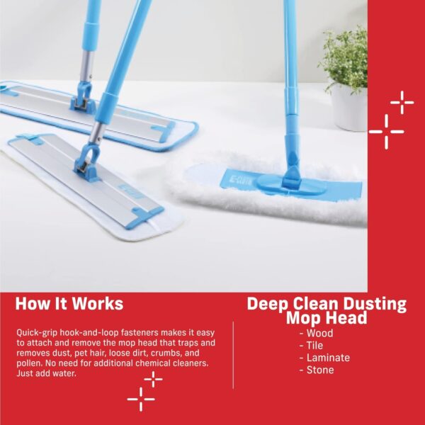 E-Cloth Dusting Mop Head – Replacement Microfibre Pad for Hard Floor Cleaning – Chemical-Free & Reusable