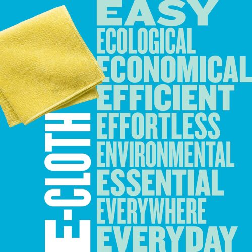 E-Cloth Shower Cleaning Cloths – 2 Pack Microfibre for Chrome, Glass & Tiles – Chemical-Free Cleaning