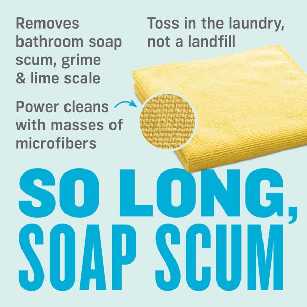 E-Cloth Shower Cleaning Cloths – 2 Pack Microfibre for Chrome, Glass & Tiles – Chemical-Free Cleaning