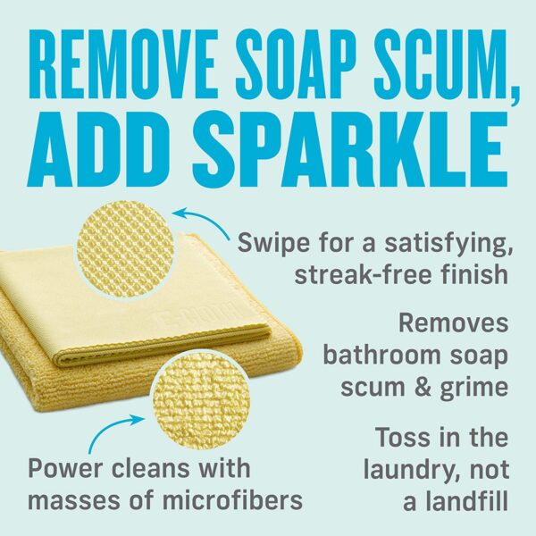 E-Cloth Bathroom Microfibre Cleaning Cloths – 2 Pack – Eco-Friendly for Tiles, Sinks & Shower Screens