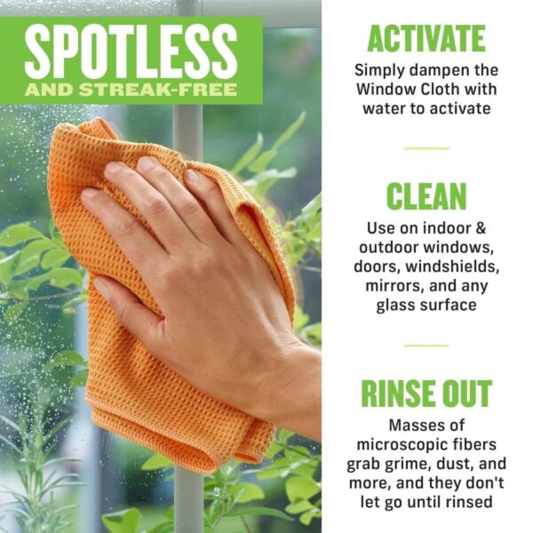 E-Cloth Window Cleaning Cloths 2 Pack – Microfibre Glass & Polishing Cloths for Streak-Free Shine