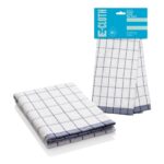 E-Cloth Classic Check Tea Towel – Blue – Highly Absorbent, Quick-Drying Microfibre for Drying Dishes