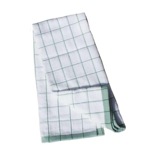 E-Cloth Classic Check Tea Towel – Green – Highly Absorbent, Quick-Drying Microfibre for Drying Dishes