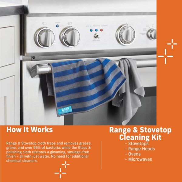 E-Cloth Hob & Oven Cleaning Cloths – 2 Pack Microfibre – Siemens, Neff & Smeg Recommended