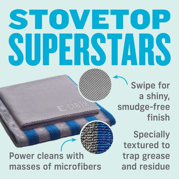 E-Cloth Hob & Oven Cleaning Cloths – 2 Pack Microfibre – Siemens, Neff & Smeg Recommended