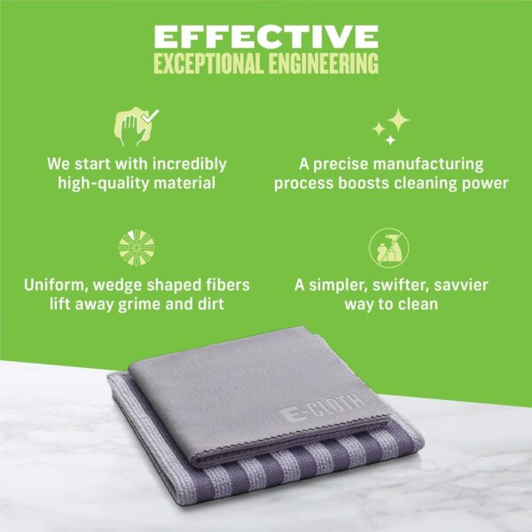 E-Cloth Stainless Steel Microfibre Cloth – Cleans & Polishes with Water – Reusable & Eco-Friendly
