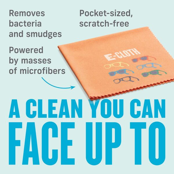 E-Cloth Glasses Cleaning Cloth – 19x19cm Microfibre for Glasses, Sunglasses, Cameras & Binoculars