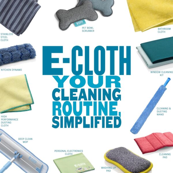 E-Cloth Granite & Stone Cleaning Cloths – 2 Pack Microfibre – Chemical-Free Cleaning & Polishing 7 E-Cloth Cleaning & Dusting Microfibre Wand – Flexible, Reusable Tool for Hard-to-Reach Areas
