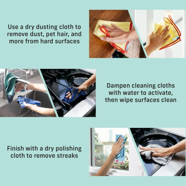 E-Cloth Home Cleaning Set – 8 Microfibre Cloths for Whole Home Cleaning – Just Add Water, No Chemicals