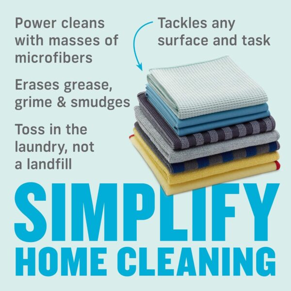 E-Cloth Home Cleaning Set – 8 Microfibre Cloths for Whole Home Cleaning – Just Add Water, No Chemicals