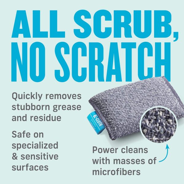 E-Cloth Non-Scratch Scrubbing Pads – 2 Pack – Powerful Microfibre Cleaning for Dishes & Pans Without Damage