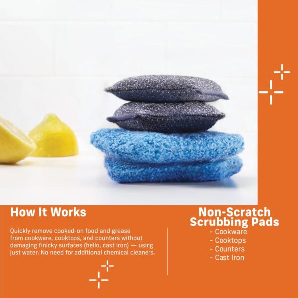 E-Cloth Non-Scratch Scrubbing Pads – 2 Pack – Powerful Microfibre Cleaning for Dishes & Pans Without Damage