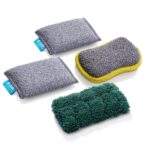 E-Cloth Sink Top Cleaning Set – 4 Piece Non-Scratch Kitchen Cleaning Kit – Scrub Pads, Washing Up Pad & Dynamo