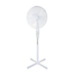 16″ White Oscillating Pedestal Fan – Silent Motor, 3 Speed Settings, 70° Tilt & Oscillation – 45W 230V