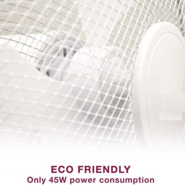 16" White Oscillating Pedestal Fan – Silent Motor, 3 Speed Settings, 70° Tilt & Oscillation – 45W 230V 4 16″ White Oscillating Pedestal Fan – Silent Motor, 3 Speed Settings, 70° Tilt & Oscillation – 45W 230V
