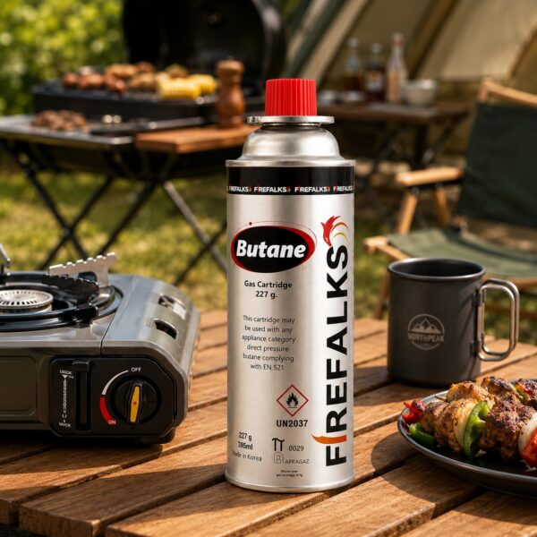 FFK-3336_5 Butane Gas Cartridge 227g (395ml) – EN521 Camping, BBQ & Blowtorch Gas Canister, Bayonet Stove Fuel Refill