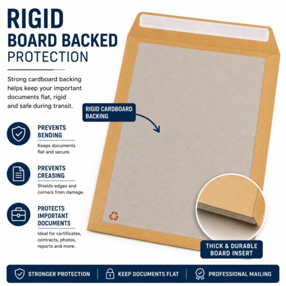 C4 Manilla Board Backed Envelopes – Peel & Seal, Do Not Bend, 324x229mm – Durable Mailing Solution
