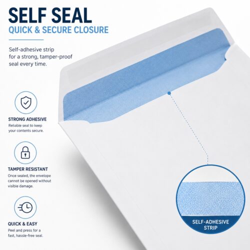 C4 Plain White Envelopes – Self-Seal Gummed, 100gsm, Pocket, No Window – Durable & Secure Mailing Solution 9 C4 Plain White Envelopes – Self-Seal Gummed, 100gsm, Pocket, No Window – Durable & Secure Mailing Solution