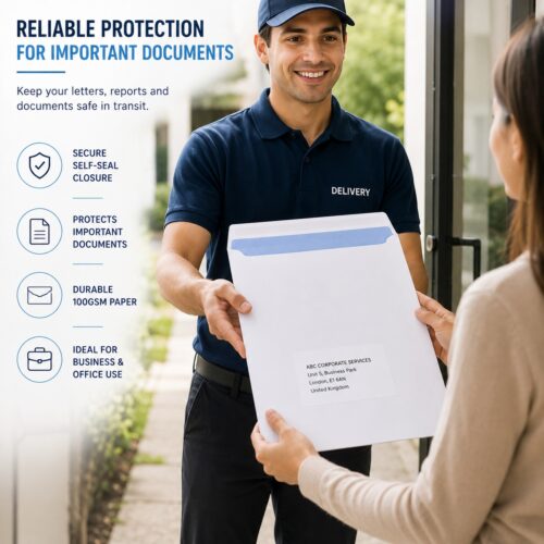 C4 Plain White Envelopes – Self-Seal Gummed, 100gsm, Pocket, No Window – Durable & Secure Mailing Solution 12 C4 Plain White Envelopes – Self-Seal Gummed, 100gsm, Pocket, No Window – Durable & Secure Mailing Solution