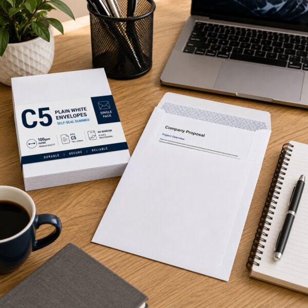 C5 Plain White Envelopes – Self-Seal Gummed, 100gsm, Pocket, No Window – Durable & Secure Mailing Solution 4 C5 Plain White Envelopes – Self-Seal Gummed, 100gsm, Pocket, No Window – Durable & Secure Mailing Solution