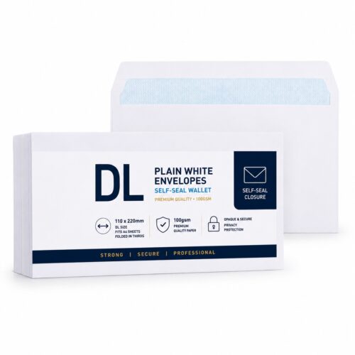 DL Plain White Envelopes – Self-Seal Wallet, 100gsm, 110x220mm – Durable & Secure Mailing Solution 7 DL Plain White Envelopes – Self-Seal Wallet, 100gsm, 110x220mm – Durable & Secure Mailing Solution