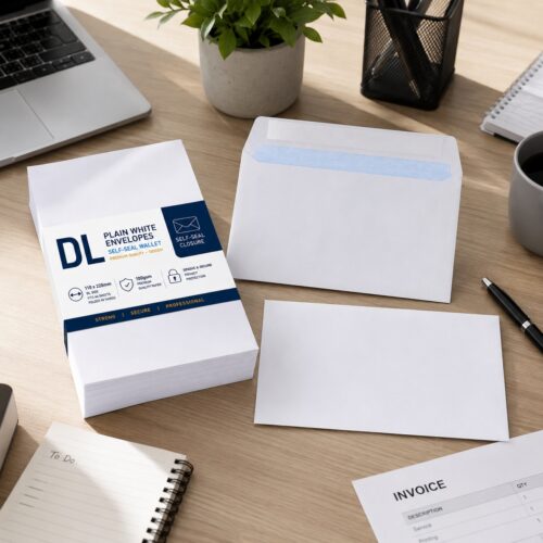 DL Plain White Envelopes – Self-Seal Wallet, 100gsm, 110x220mm – Durable & Secure Mailing Solution 9 DL Plain White Envelopes – Self-Seal Wallet, 100gsm, 110x220mm – Durable & Secure Mailing Solution